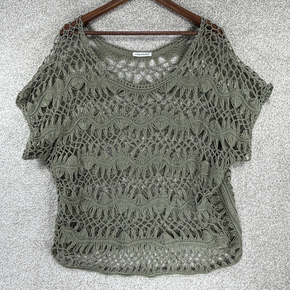 Maurices Lace Crochet Open Knit Cover Up Whimsigoth Fairy Boho Festival 1X?
